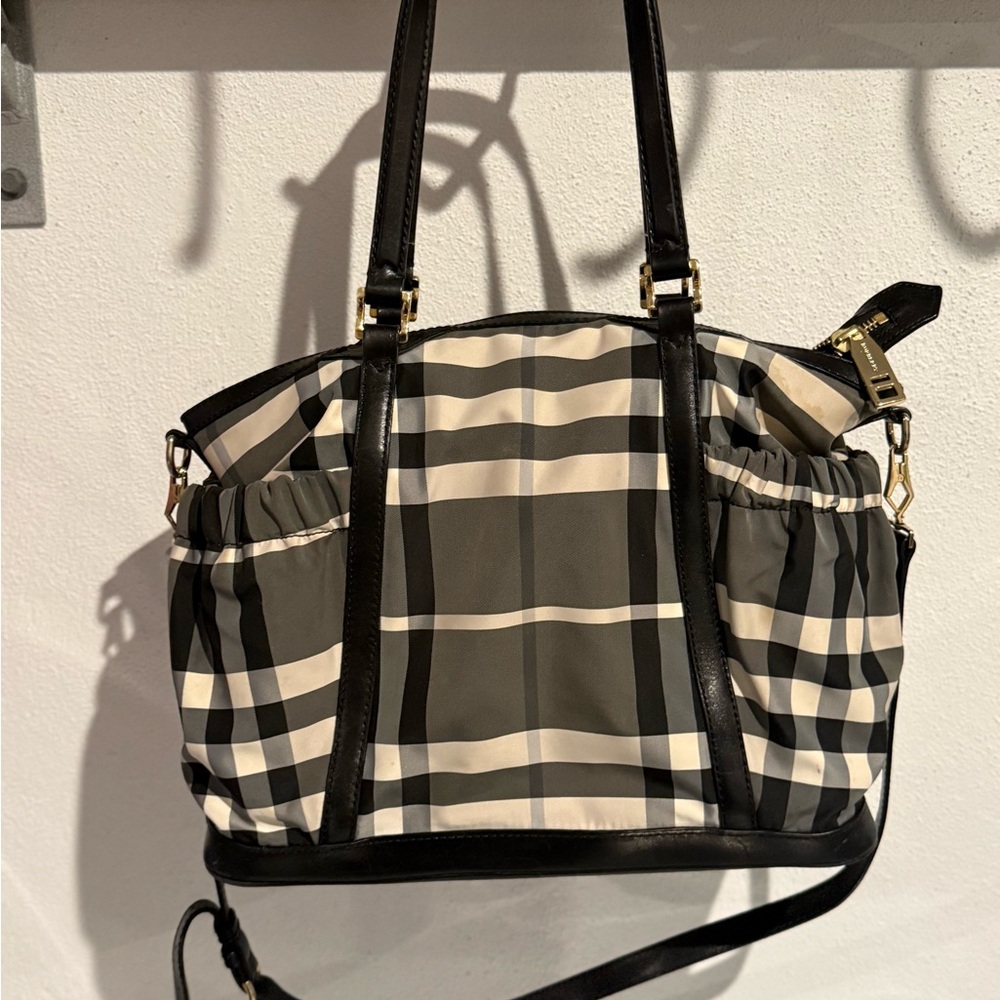 Burberry Black and Gray Checkered Baby Bag - Picture 3 of 5